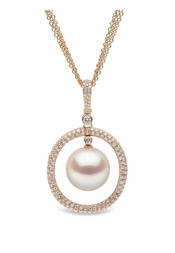 Yoko London Pendente Aurelia in oro rosa 18kt con perle dei Mari del Sud e diamanti