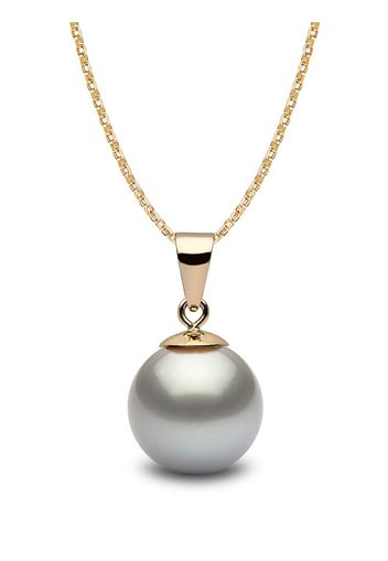 Yoko London 18kt yellow gold Classic 9mm grey Tahitian pearl pendant necklace - Oro