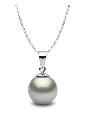 Yoko London 18kt white gold Classic 9mm grey Tahitian Pearl pendant necklace - Argento