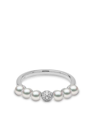 Yoko London 18kt white gold Eclipse Akoya pearl and diamond ring - Argento