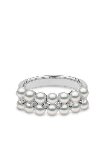 Yoko London 18kt white gold Eclipse Akoya pearl and diamond ring - Argento