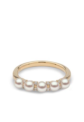 Yoko London 18kt yellow gold Eclipse Akoya pearl and diamond ring - Oro