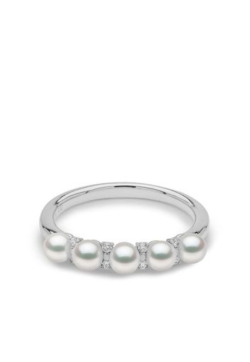 Yoko London 18kt white gold Eclipse Akoya pearl and diamond ring - Argento