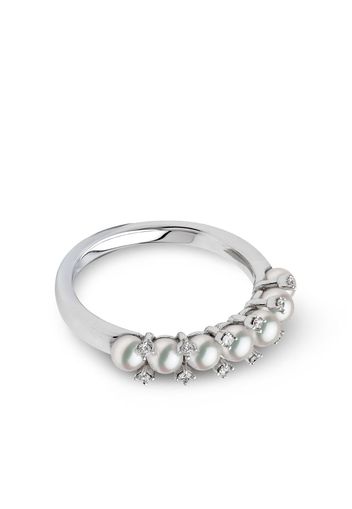 Yoko London 18kt white gold Eclipse Akoya pearl and diamond ring - Argento