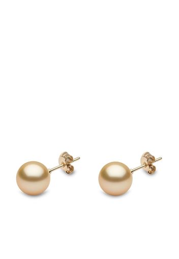 Yoko London 18kt yellow gold Classic 9mm golden South Sea pearl stud earrings - Oro