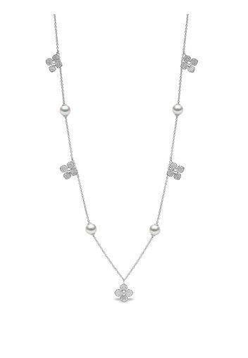 Yoko London Collana Petal in oro bianco 18kt con perle e diamanti - Argento