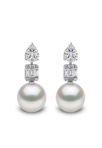 Yoko London Orecchini Starlight in oro bianco 18kt con perle dei Mari del Sud e diamanti - Argento