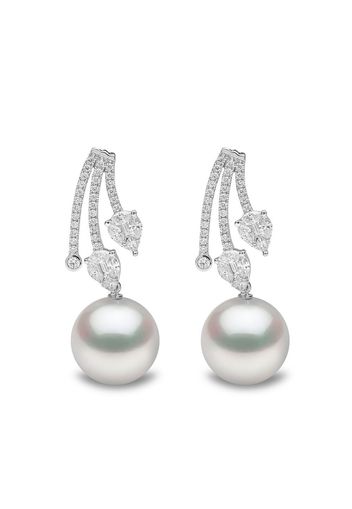Yoko London Orecchini Starlight in oro bianco 18kt con perle dei Mari del Sud e diamanti - Argento