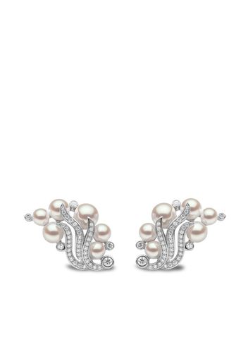 Yoko London 18kt white gold Raindrop pearl and diamond earrings - Argento