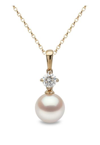 Yoko London 18kt yellow gold Classic Akoya pearl and diamond necklace - Oro