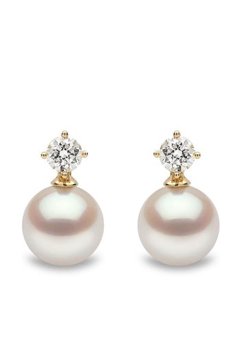 Yoko London 18kt yellow gold Classic Akoya pearl diamond earrings - Oro