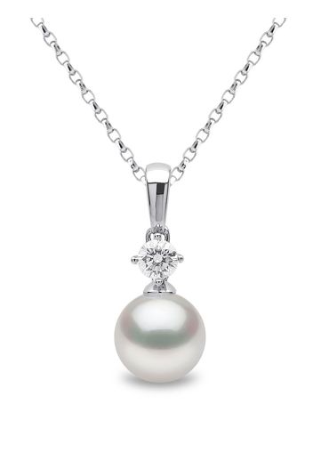 Yoko London 18kt white gold Classic Akoya pearl and diamond necklace - Argento