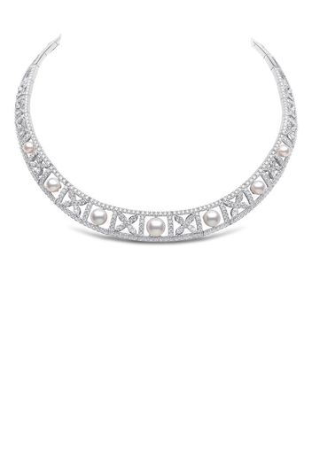 Yoko London 18kt white gold diamond and pearl necklace - Argento