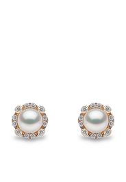 Yoko London 18kt yellow gold Trend freshwater pearl and diamond stud earrings - Oro