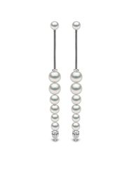 Yoko London 18kt white gold Sleek freshwater pearl diamond drop earrings - Argento