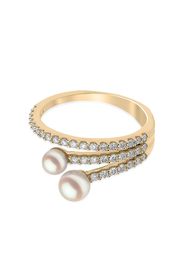 Yoko London Anello Sleek in oro 18kt con diamanti e perle Akoya