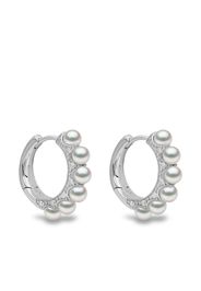 Yoko London 18kt white Eclipse Akoya pearl and diamond hoop earrings - Argento