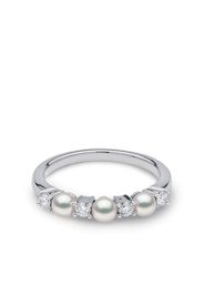 Yoko London Anello Eclipse in oro bianco 18kt con diamanti e perle Akoya - Argento