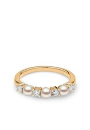 Yoko London 18kt yellow gold Eclipse Akoya pearl and diamond ring - Oro