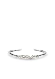 Yoko London 18kt white gold Raindrop Akoya pearl and diamond bangle - Argento