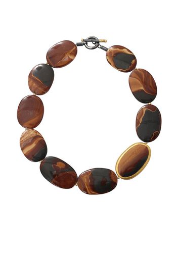 24kt yellow gold agate necklace