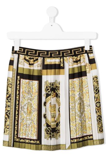 Barocco-print pleated skirt