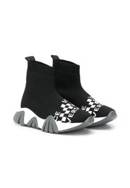 intarsia-knit hi-top sneakers