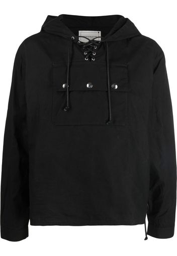 Youths In Balaclava lace-up Hooded-Parka jacket - Nero