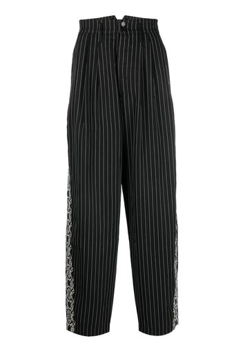 Youths In Balaclava high-rise pinstripe trousers - Nero