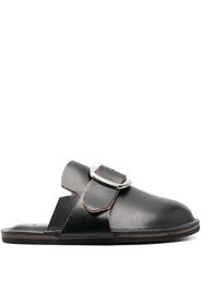 Youths In Balaclava decorative-buckle leather slippers - Nero