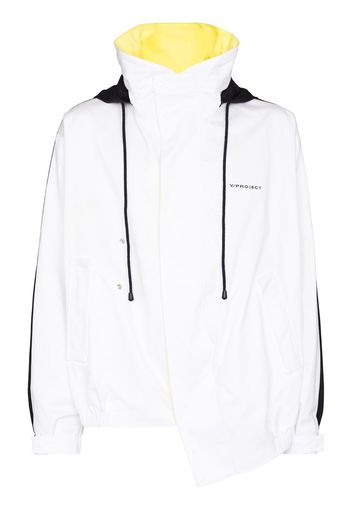 Y/Project asymmetric-fastening hooded jacket - Bianco