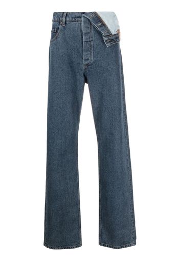 asymmetric foldover jeans