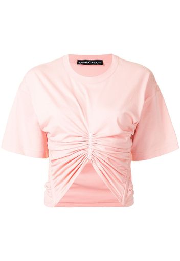 Y/Project ruched cropped T-shirt - Rosa