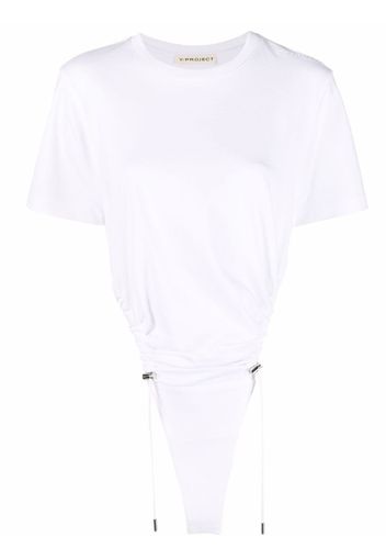 Y/Project cut out-detail short-sleeved T-shirt - Bianco