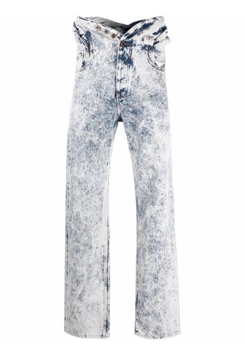 Y/Project acid wash jumpsuit jeans - Blu