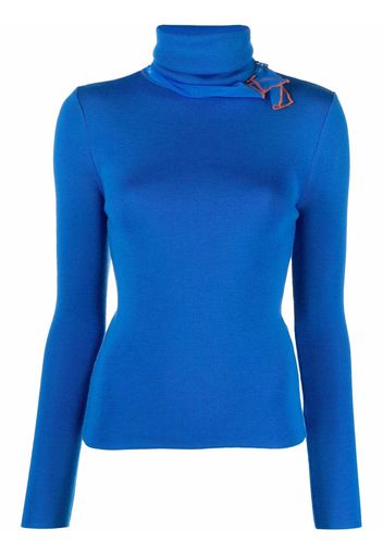 Y/Project tulle-detail roll-neck jumper - Blu