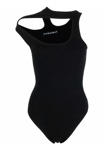 Y/Project asymmetric-neck bodysuit - Nero