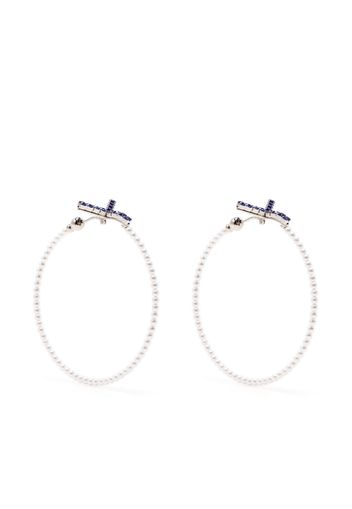 Y/Project Y pearl hoop earrings - Bianco