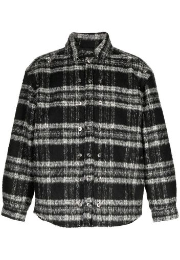 Y/Project textured stripe-pattern shirt jacket - BLACK/ WHITE CHECK