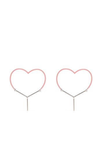 Y/Project two-tone heart-shape earrings - Rosa