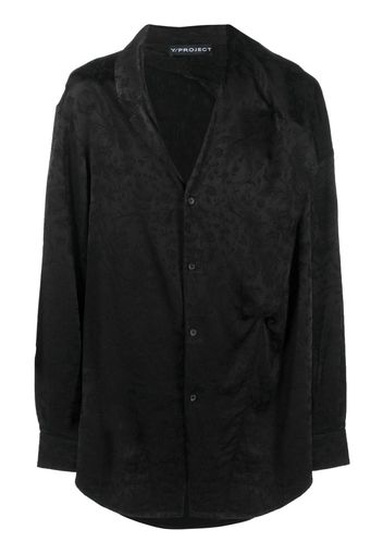 Y/Project floral-print satin shirt - Nero