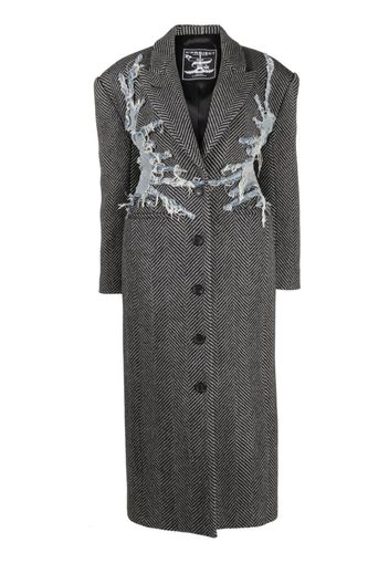 Y/Project Whisker chevron wool coat - Grigio