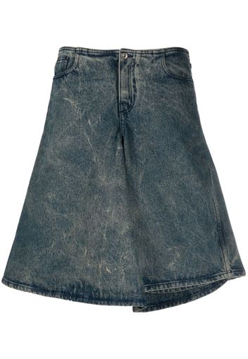 Y/Project low-rise flared denim skirt - Blu