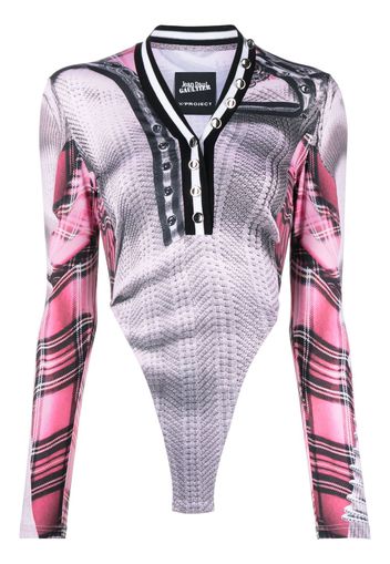 Y/Project graphic-print long-sleeved bodysuit - Rosa