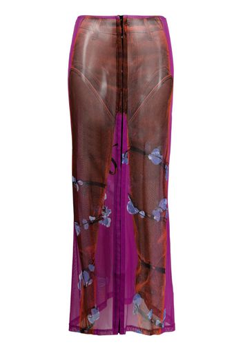 Y/Project x Jean-Paul Gaultier trompe l'oeil maxi skirt - Rosa