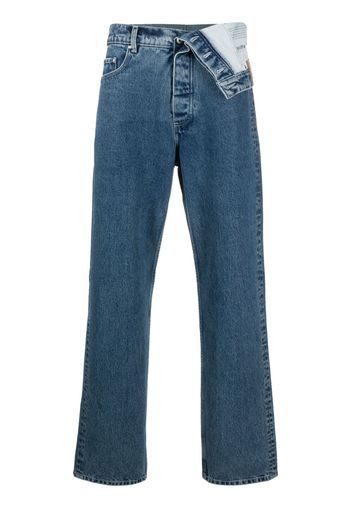 Y/Project asymmetric organic-cotton jeans - Blu