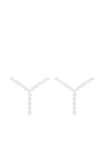 Y/Project Y-shaped mother-of-pearl earrings - Bianco