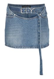 Y/Project belted denim miniskirt - Blu