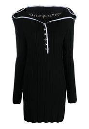 Y/Project ruffle-collar merino wool minidress - Nero