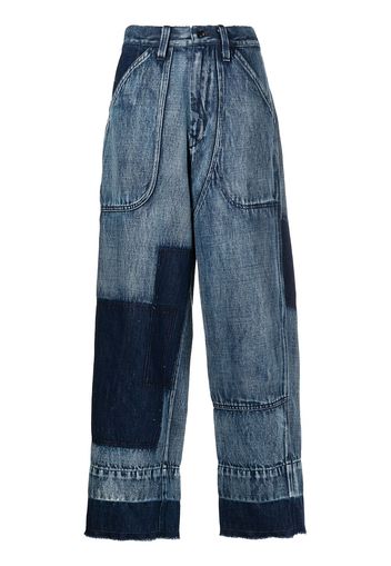 Y's Jeans a gamba ampia con applicazione - Blu